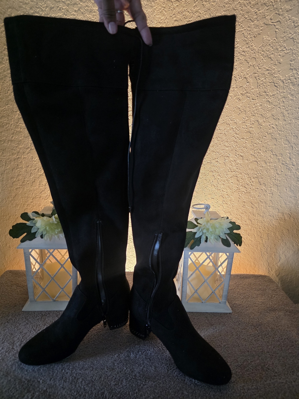 Michael Kors Black Over-The-Knee Suede Boots